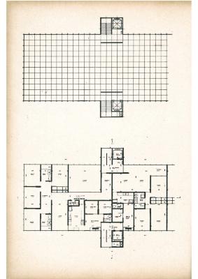 Esquema de planta modular livre [título atribuído]. Fonte: Senhor, ago. 1963.