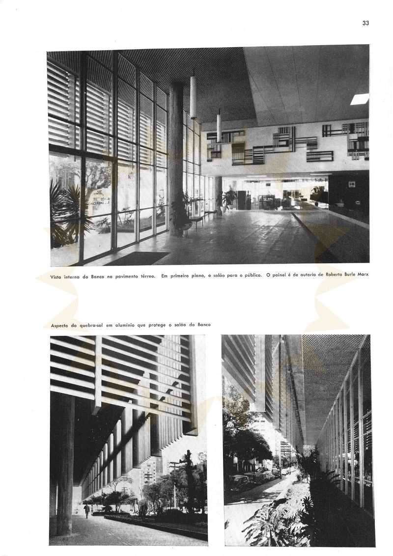 Sede de Banco e escritórios. Fonte: Acrópole. São Paulo, ano 28, n.334, p.33, nov. 1966.
